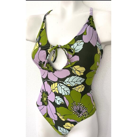 Aerie American Eagle Women’s Swimsuit One Piece, Hibiscus Flower large - Picture 2 of 4